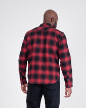 Ultra Heavy Flannel Ombré Check Western Shirt - Red/Black