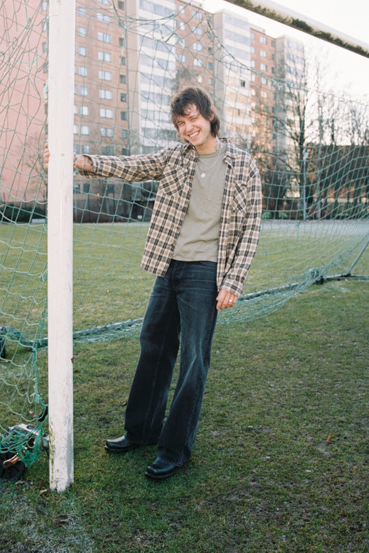 Julian Worker Shirt Check Brown