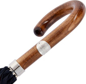 Polished Maple Wood Handle And Red Umbrella