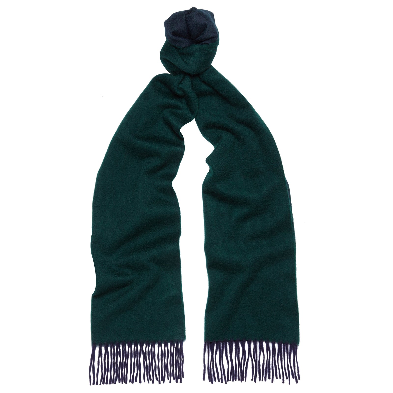 Arran Reversible Green and Navy Cashmere Scarf