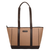 Bolso Tote Bag Leather With Sand Canvas