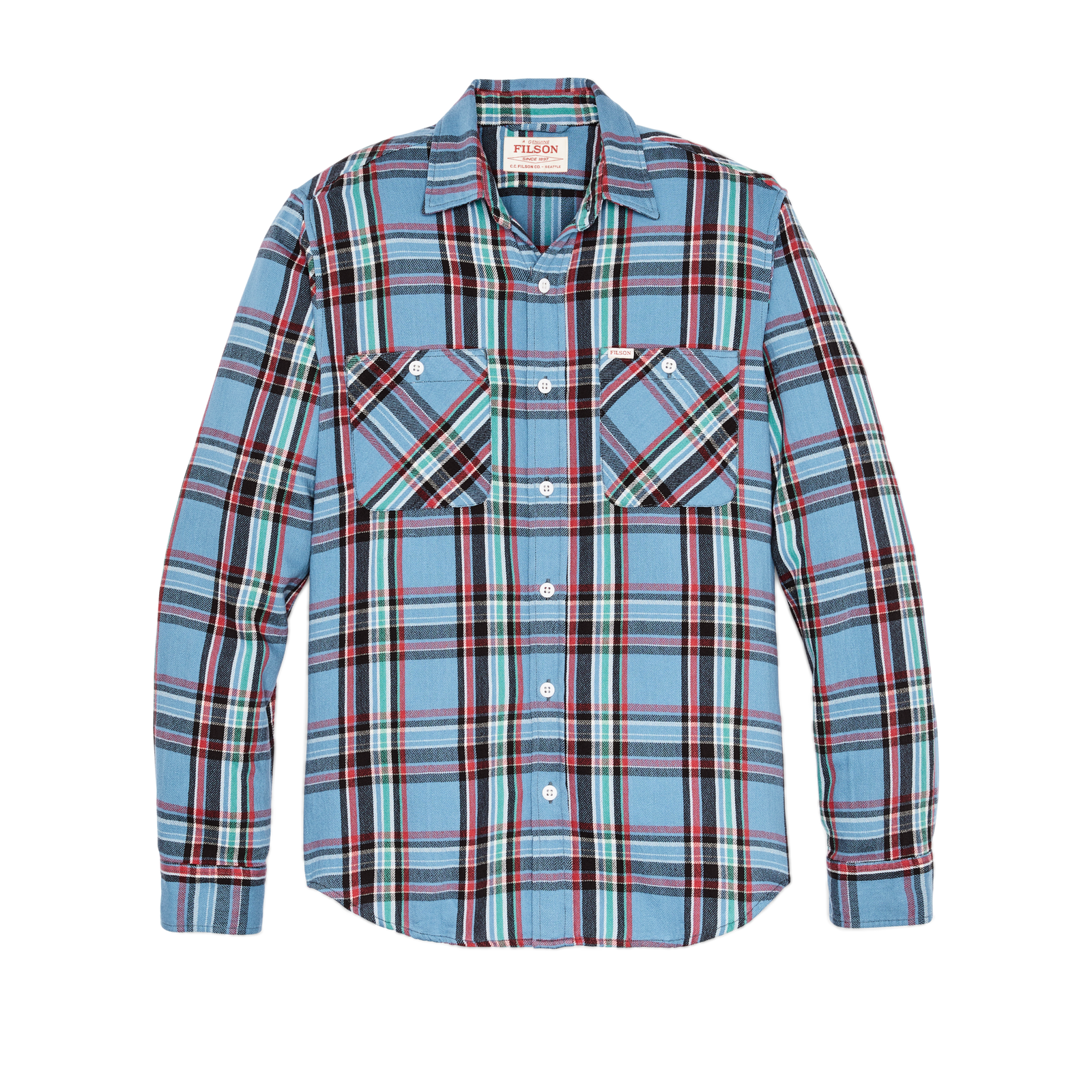 The Rangeland Flannel Shirt - Light Blue / Red Plaid