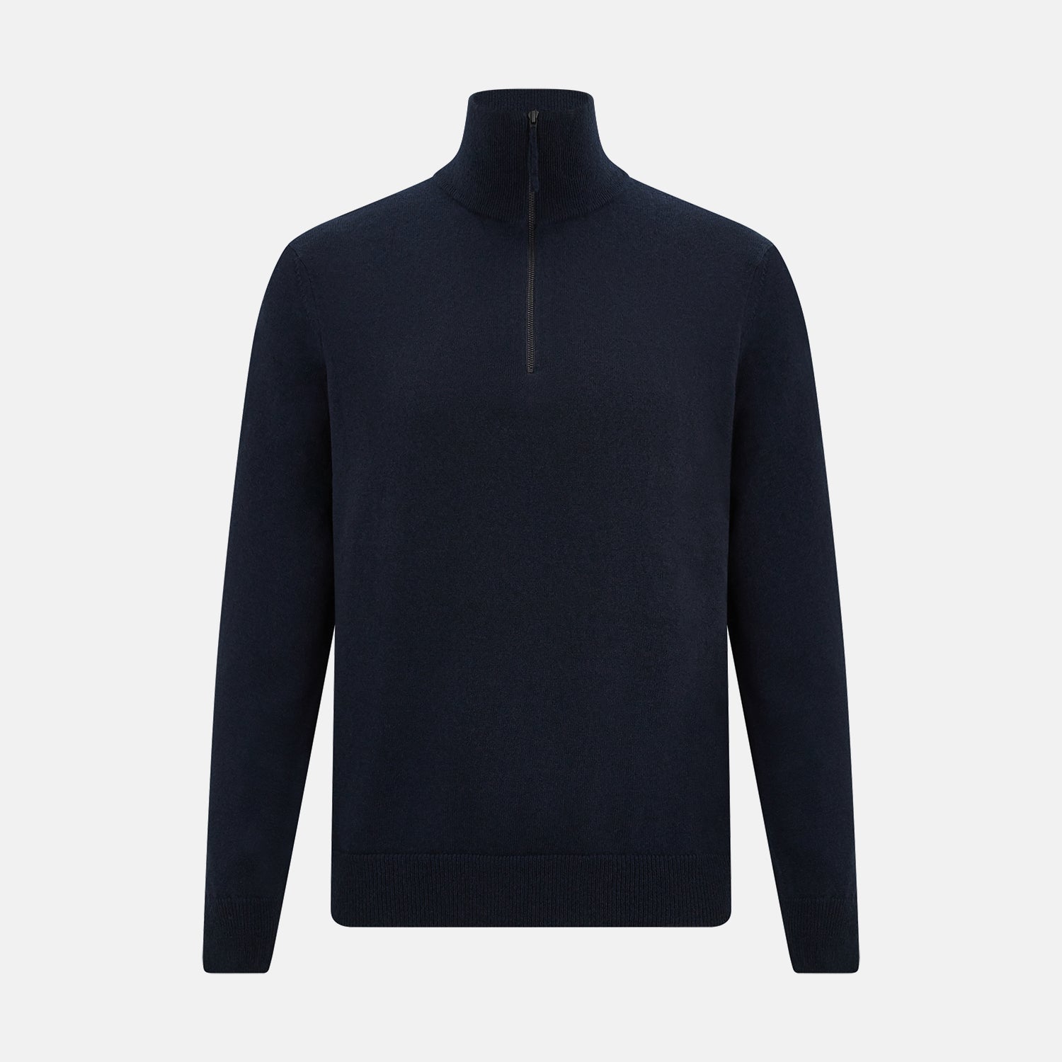 Midnight Blue Half-Zip Cashmere Jumper