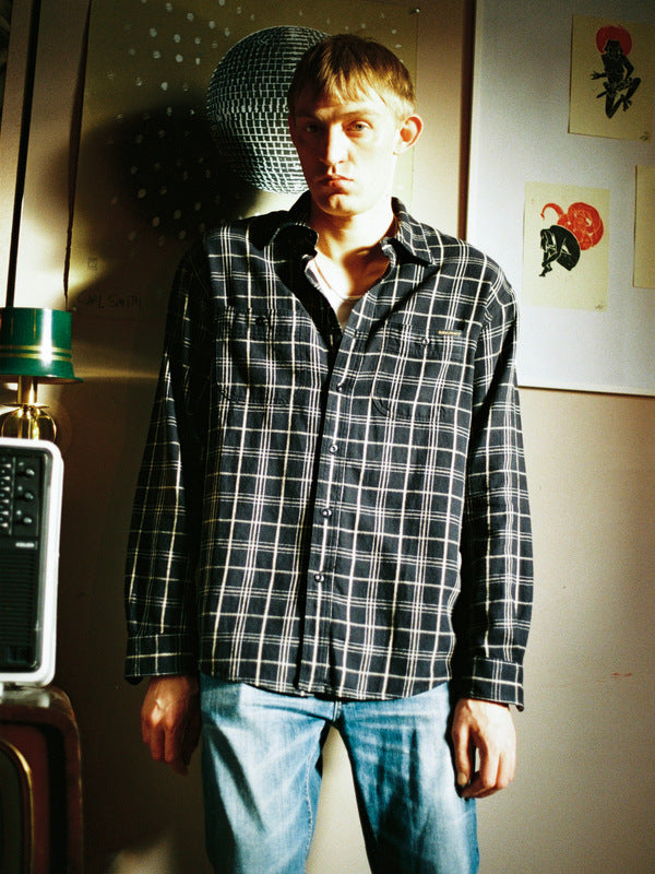 Julian Worker Shirt Checked Black