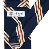 Japanese Repp Stripe Silk Tie Hand Rolled
