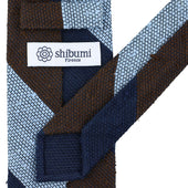 Shantung Grenadine Silk Tie Navy Brown