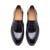 Aurus Penny Loafer Black Shell Cordovan Cordovan Series