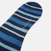 Azzurro Striped Merino Wool Long Socks