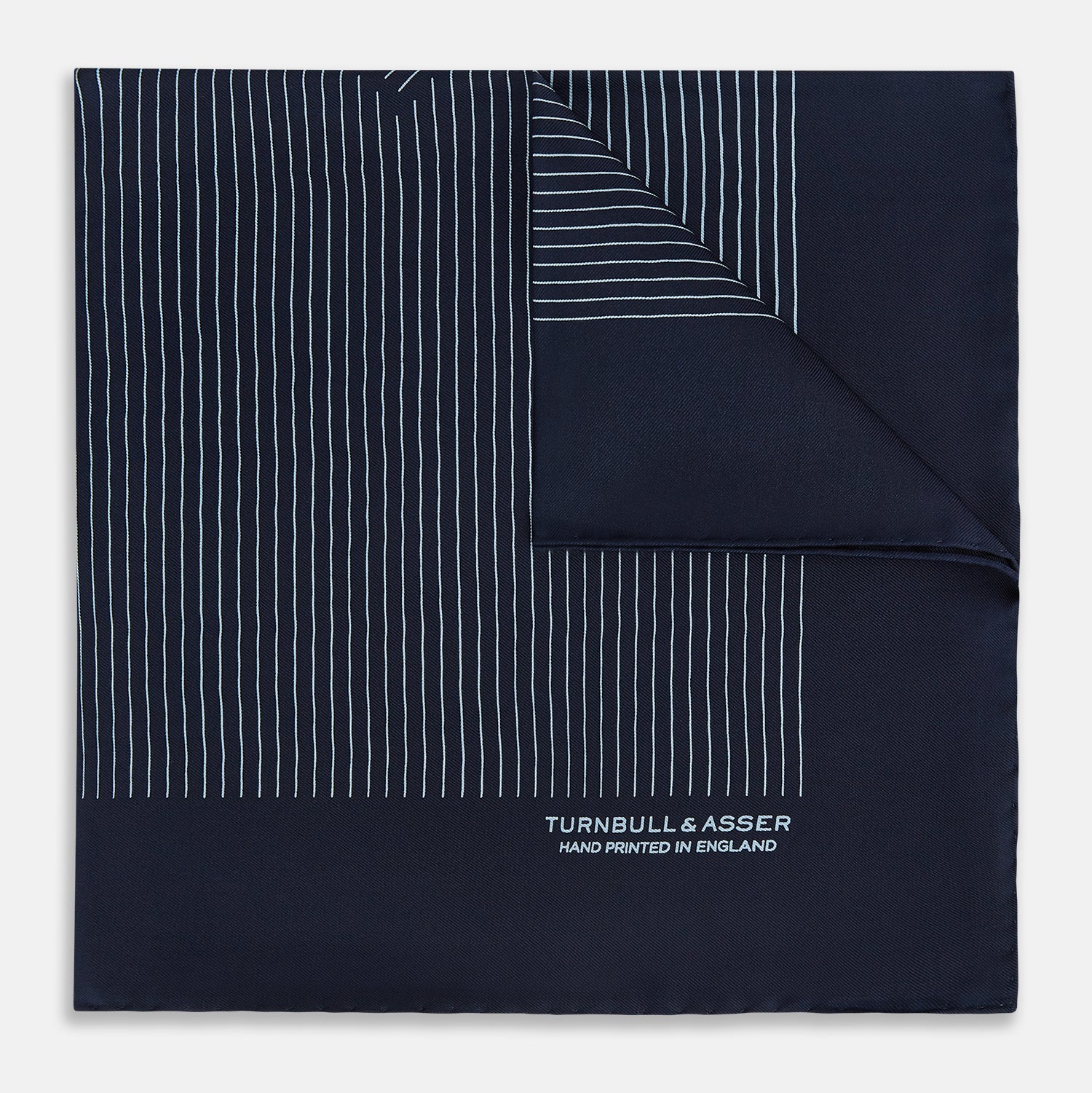 And Light Blue Stripe Silk Pocket Square