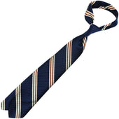 Japanese Repp Stripe Silk Tie Hand Rolled