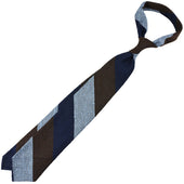 Shantung Grenadine Silk Tie Navy Brown