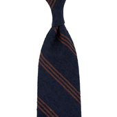 Triple Stripe Shantung Bespoke Tie Navy