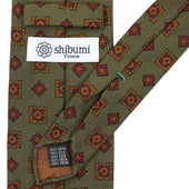 Madder Silk Tie Army Hand Rolled