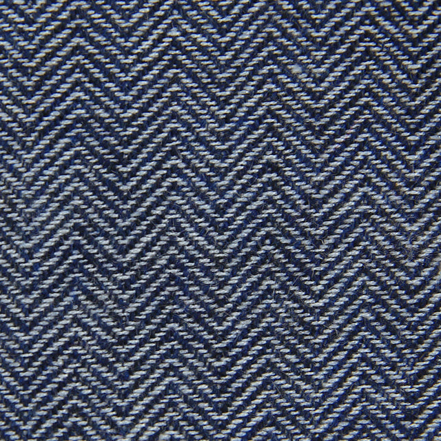 Herringbone Cashmere Bespoke Tie - Navy