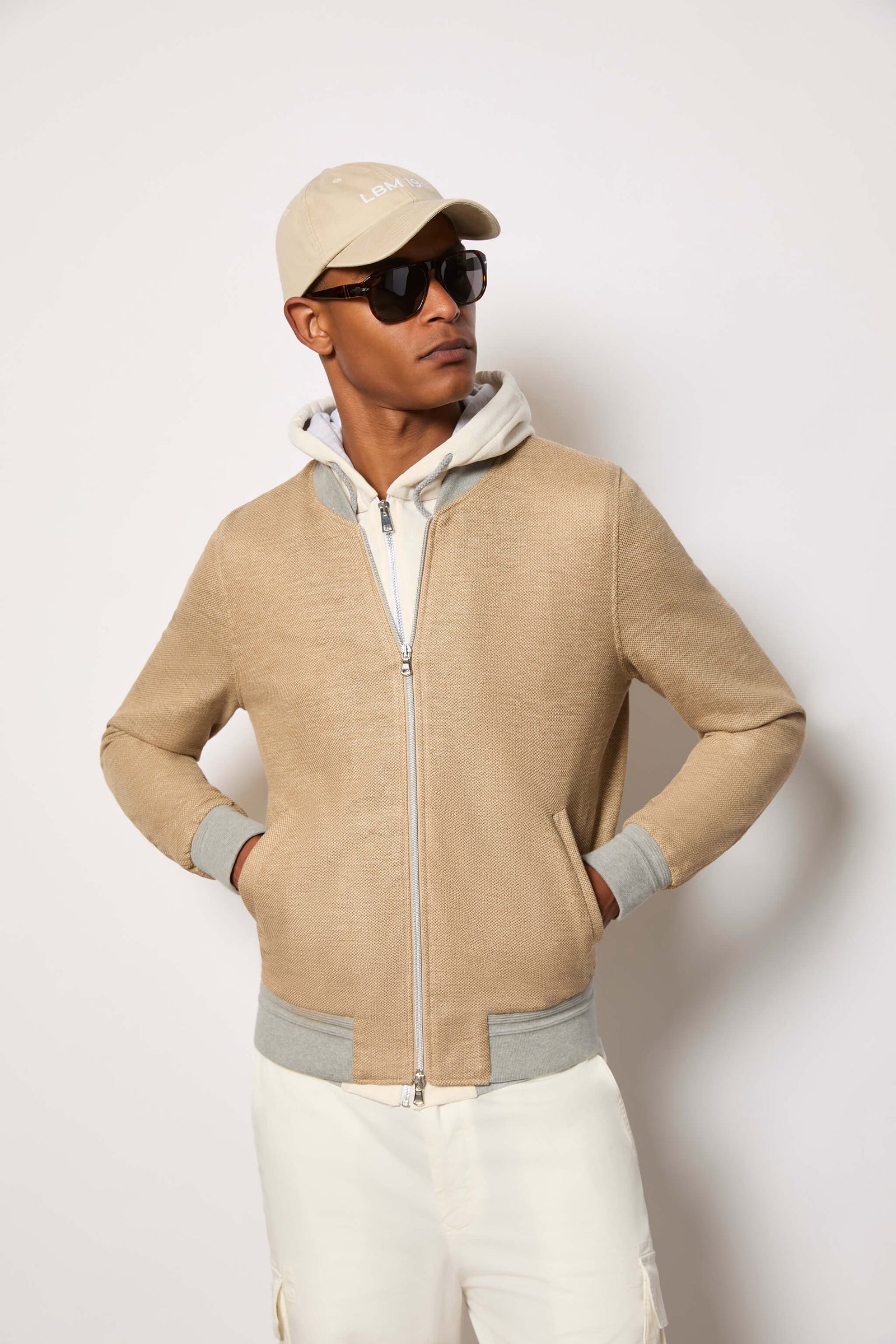 Bomber In Jersey Beige
