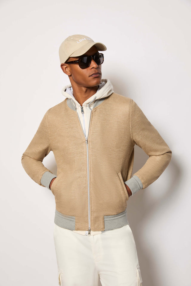 Bomber in jersey beige
