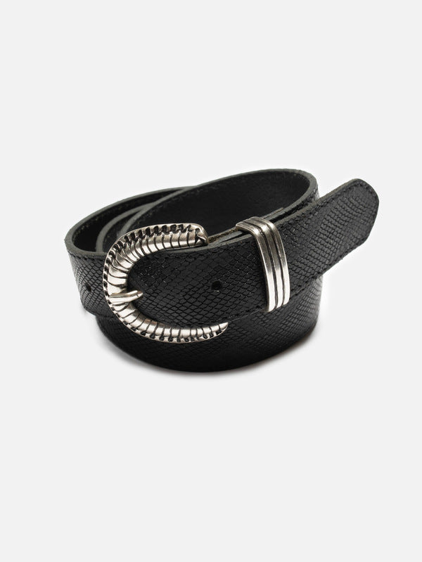 Faux Reptile Leather Belt