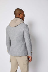 Peacoat con cappuccio grigio chiaro