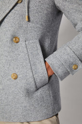 Peacoat con cappuccio grigio chiaro