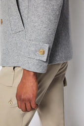 Peacoat con cappuccio grigio chiaro