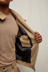 Bomber jacket in lana beige tabacco