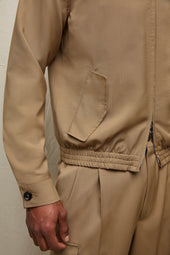 Bomber jacket in lana beige tabacco
