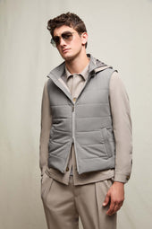 Gilet imbottito jersey tecnico grigio chiaro