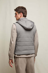 Gilet imbottito jersey tecnico grigio chiaro