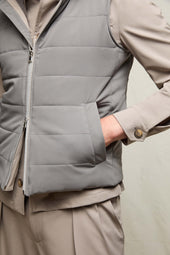 Gilet imbottito jersey tecnico grigio chiaro