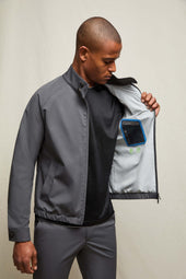 Bomber jacket in jersey tecnico antracite