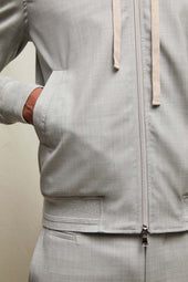 Bomber in lana grigio minerale