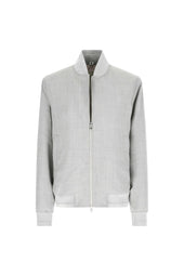 Bomber in lana grigio minerale