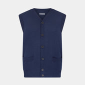 Fine Merino V Neck Sleeveless Cardigan