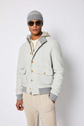 Bomber in jersey grigio chiaro
