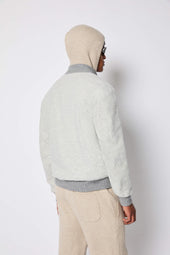 Bomber in jersey grigio chiaro