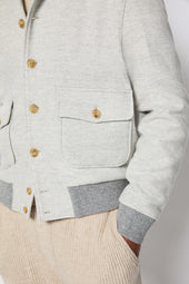 Bomber in jersey grigio chiaro