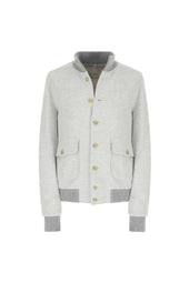 Bomber in jersey grigio chiaro