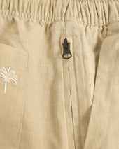 Beige Cargo Linen Shorts