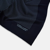 And Light Blue Stripe Silk Pocket Square