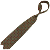 Madder Silk Tie Army Hand Rolled