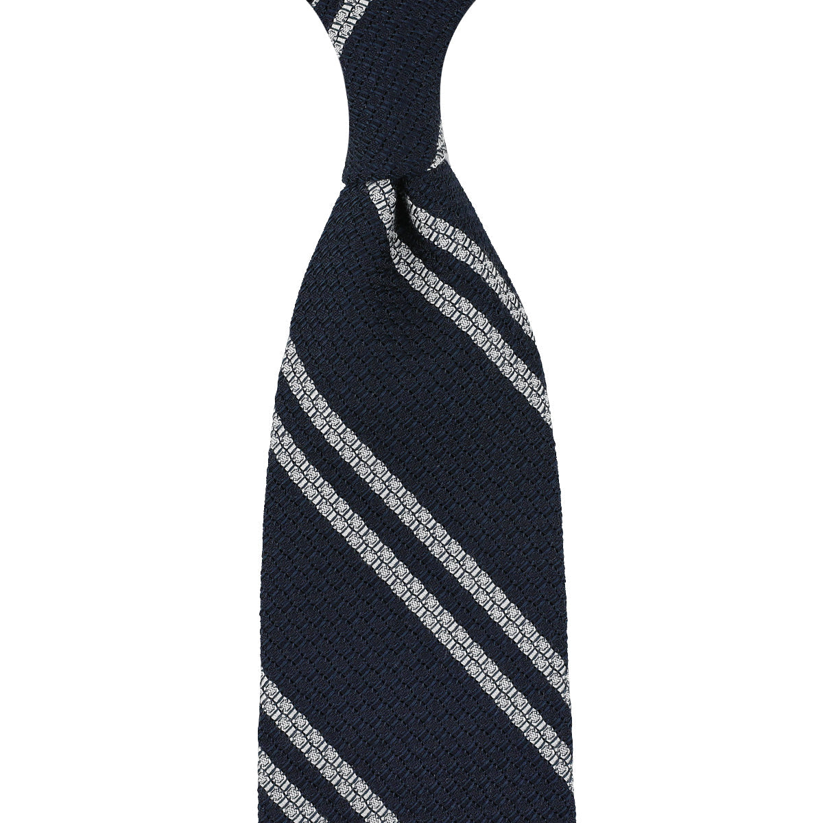 Striped Cashmere Silk Grenadine Tie Hand Rolled