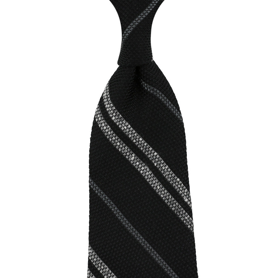 Striped Silk Wool Grenadine Tie