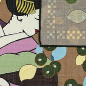 Maiko Motif Wool Silk Pocket Square 40x40cm