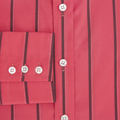 Coral Red Track Stripe Mayfair Shirt