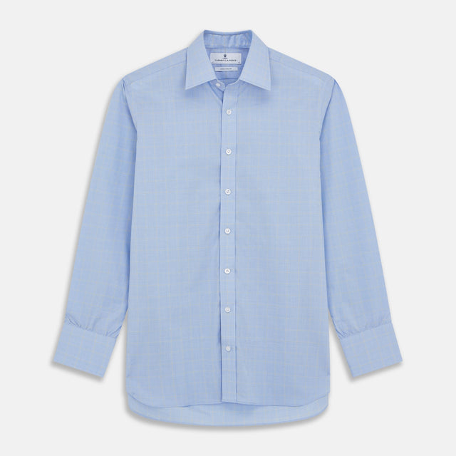 Yellow and Blue Prince of Wales Check Mayfair Shirt