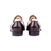 Straight Wing Dress Oxford With Croc Application In Dark Brown Calf Leather