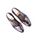 Long Wing Full Brogue Oxford In Dark Brown Crust Calf