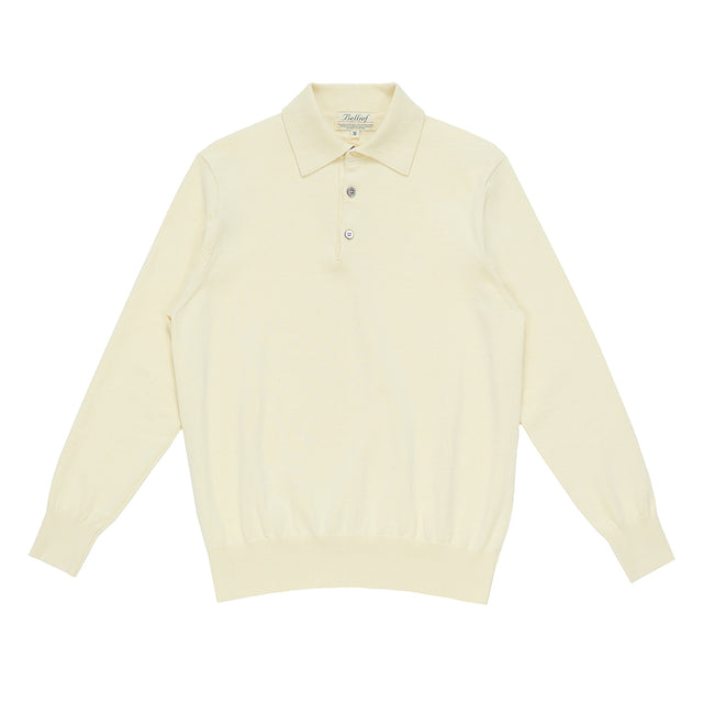Essential Cotton Comfort Polo Knit (Ecru)