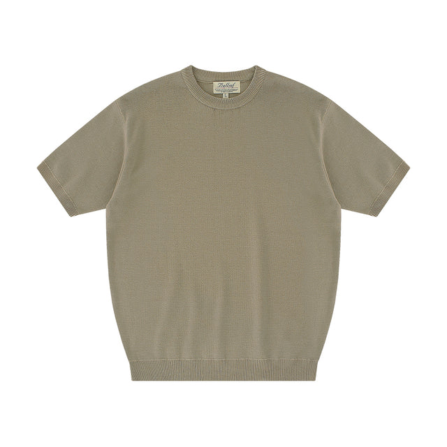 Essential knit round neck (Beige)