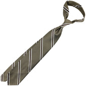 Japanese Repp Stripe Silk Tie Army Hand Rolled
